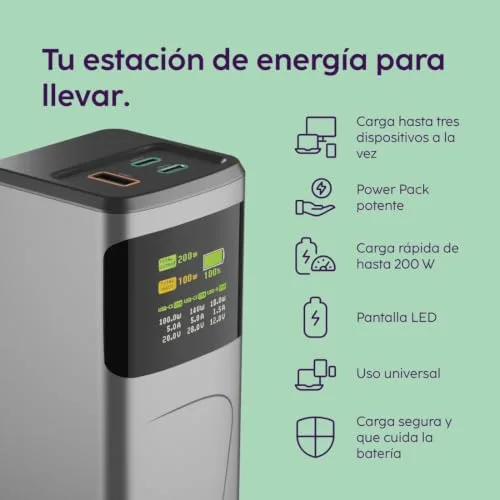 Hama ▫️ Power Bank de alta potência 24 000 mAh, 200 W, USB-C PD, ecrã TFT 3