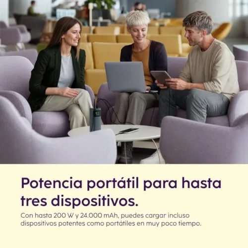 Hama ▫️ Power Bank de alta potência 24 000 mAh, 200 W, USB-C PD, ecrã TFT 4