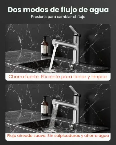 VEVOR ▫️ Torneira de lavatório em níquel escovado e aço inoxidável, torneira de cozinha com jato extraível, misturadora monocomando para casa de banho, caravana, bar, resistente à corrosão, 260 x 210 x 52 mm 3