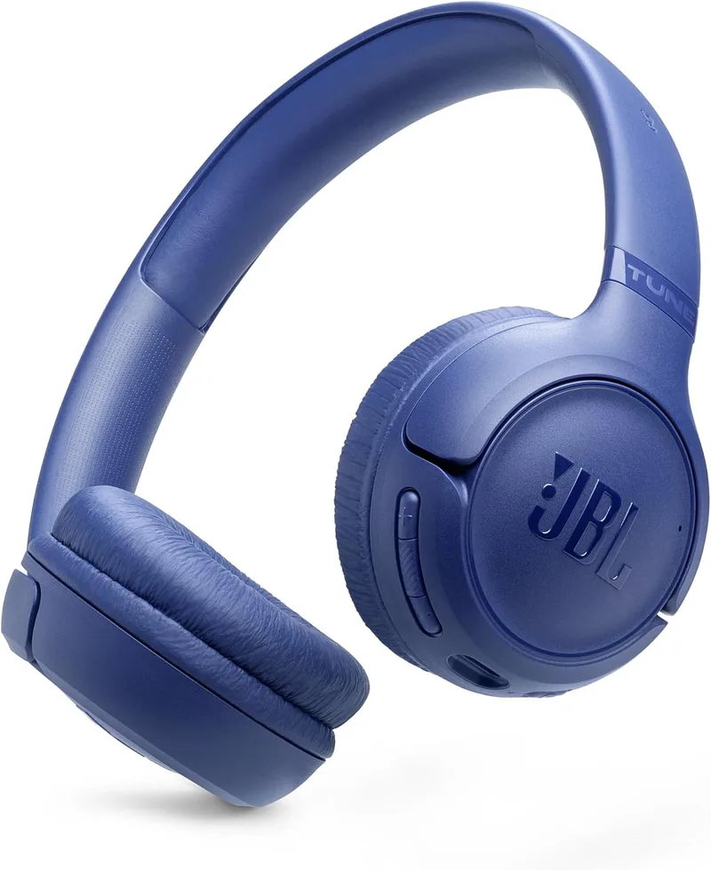 JBL ▫️ Tune 530 BT, auscultadores supra-aurais sem fios com Bluetooth 6.0, 76 horas de reprodução com Pure Bass, dobráveis, emparelhamento rápido Google, emparelhamento rápido Microsoft, azul