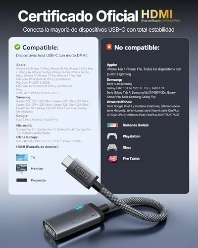 INIU ▫️ Adaptador USB-C para HDMI, Certificação HDMI Oficial 4K a 60 Hz 2
