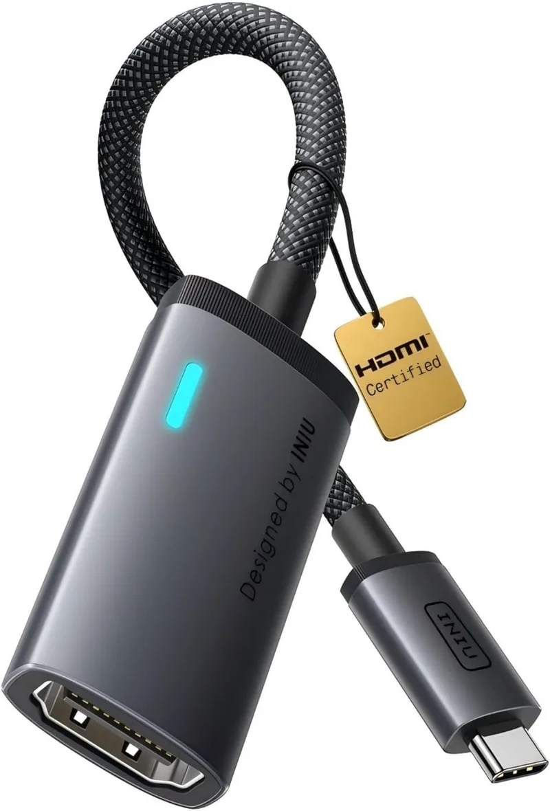 INIU ▫️ Adaptador USB-C para HDMI, Certificação HDMI Oficial 4K a 60 Hz
