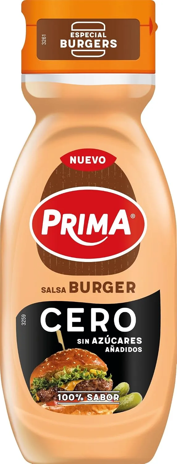 Prima ▫️ Salsa Burger Cero, sem açúcares adicionados, 260 g