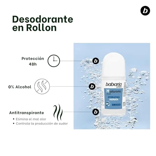 Babaria ▫️ Conjunto de Presente para Mulher com Ácido Hialurónico | Conjunto de Cuidados para o Rosto e o Corpo: Creme para as Mãos, Desodorizante, Gel de Limpeza Facial e Loção Hidratante | Rotina Antienvelhecimento Vegana 4