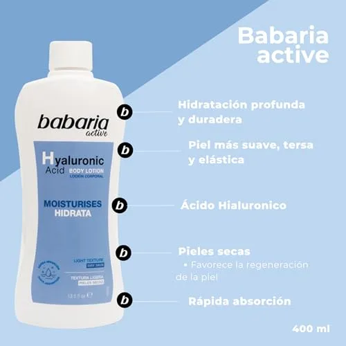 Babaria ▫️ Conjunto de Presente para Mulher com Ácido Hialurónico | Conjunto de Cuidados para o Rosto e o Corpo: Creme para as Mãos, Desodorizante, Gel de Limpeza Facial e Loção Hidratante | Rotina Antienvelhecimento Vegana 5