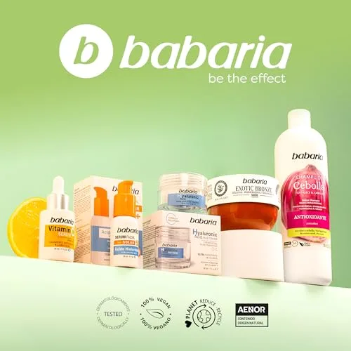 Babaria ▫️ Conjunto de Presente para Mulher com Ácido Hialurónico | Conjunto de Cuidados para o Rosto e o Corpo: Creme para as Mãos, Desodorizante, Gel de Limpeza Facial e Loção Hidratante | Rotina Antienvelhecimento Vegana 7