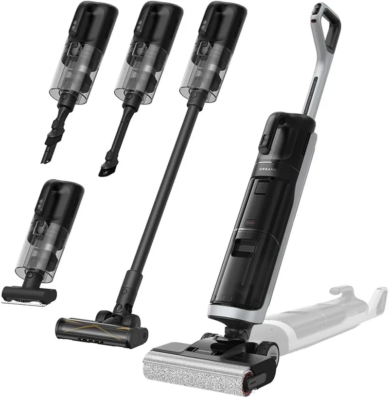 dreame ▫️ H14 Dual, Aspira Seco/Húmido 5-1, Proporção Inteligente da Solução | Horizontal, Lavagem da escova a 60 °C, Secagem a 60 °C em 5 min, GlideWheel, 18 000 Pa, Raspador Anti-emaranhamento, Cabeça com Luz LED