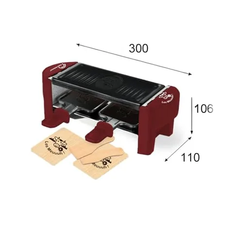 LITTLE BALANCE ▫️ Litle Balance 8940 - Raclette Duo Meuuh…!, Raclette para 1/2 pessoas, grelha amovível, 2 espátulas + 2 placas, sem PFAS, antiaderente, 320 W, Chile 5