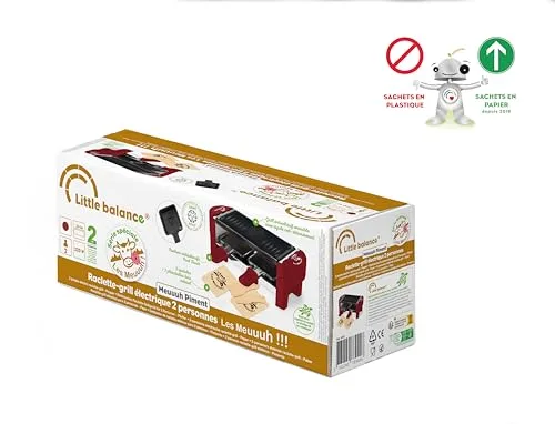 LITTLE BALANCE ▫️ Litle Balance 8940 - Raclette Duo Meuuh…!, Raclette para 1/2 pessoas, grelha amovível, 2 espátulas + 2 placas, sem PFAS, antiaderente, 320 W, Chile 7
