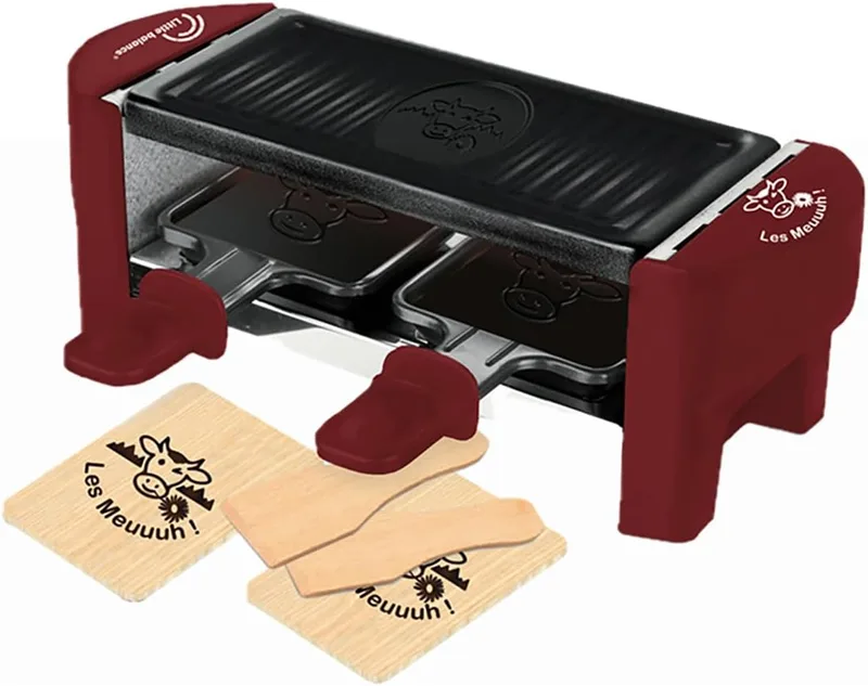 LITTLE BALANCE ▫️ Litle Balance 8940 - Raclette Duo Meuuh…!, Raclette para 1/2 pessoas, grelha amovível, 2 espátulas + 2 placas, sem PFAS, antiaderente, 320 W, Chile