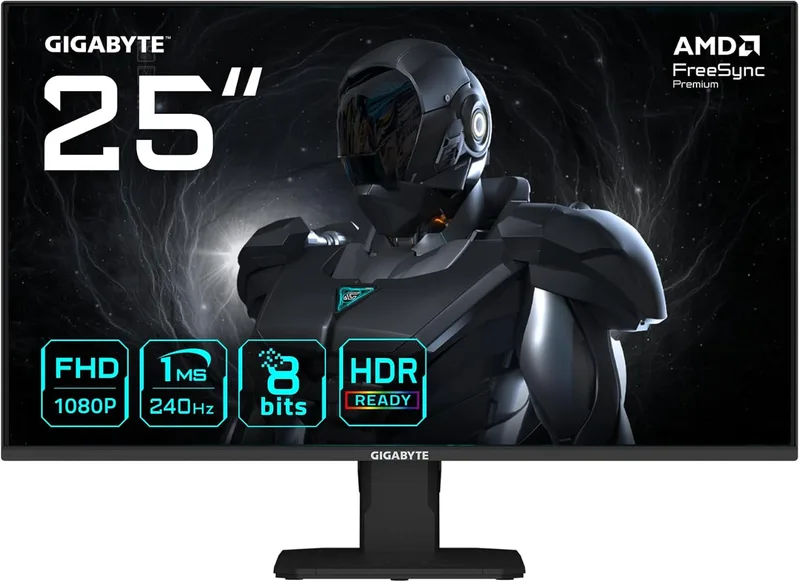 Gigabyte Technology ▫️ Monitor Gaming GIGABYTE GS25F2A 25" FHD - 1920 x 1080, 240Hz, 1ms, 300 CD/m², Display HDR 10, HDMI 2.0, DisplayPort 1.4