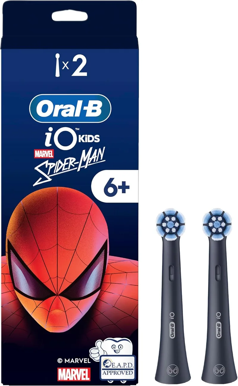 Oral-B ▫️ iO Kids Marvel Spider-Man - Escovas de substituição para crianças com mais de 6 anos, embalagem de 2