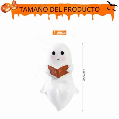 HUIKUANGEU ▫️ Candeeiro Fantasma, Bonito Candeeiro de Leitura Fantasma de 15 cm, Decoração de Halloween, Luz Noturna LED 3D para o Halloween, para o Carnaval, Mardi Gras, Festa Temática, Véspera de Todos os Santos 2