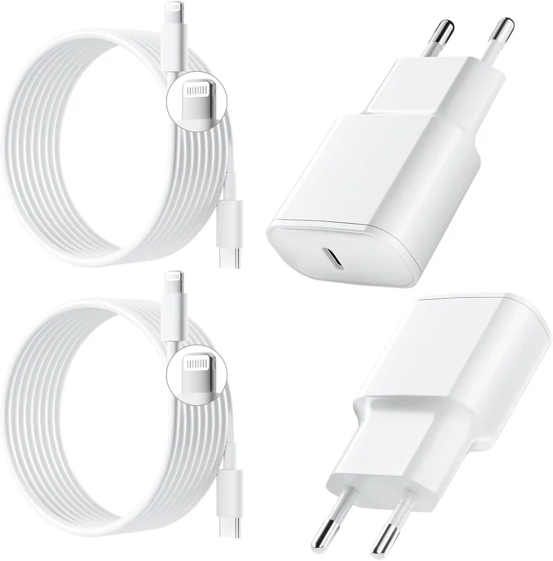 SFVest ▫️ Carregador para iPhone de carregamento rápido, carregador USB C PD 3.0 de 2 unidades e cabo Lightning de 2 m para iPhone 14/13/12/11/Pro/Pro MAX/iPad [5º-9º]/iPad Mini[2º-5º]/iPad Air