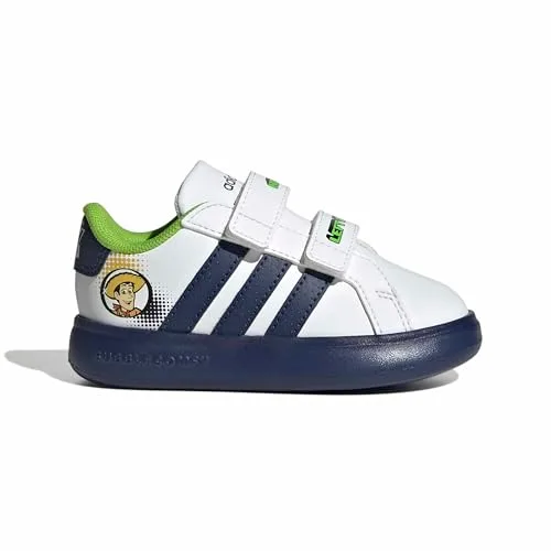 adidas ▫️ Sapatos unissexo para bebé Pixar Toy Story Grand Court 3.0 Bubble, FTWR Branco/Azul Escuro/Branco Sujo 3