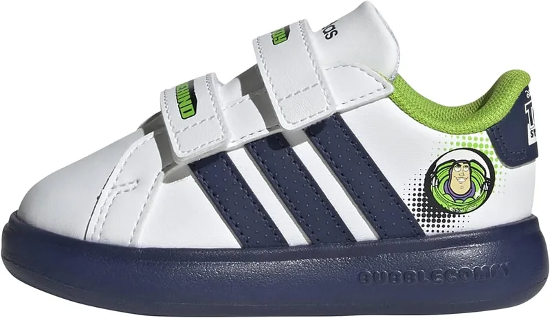 adidas ▫️ Sapatos unissexo para bebé Pixar Toy Story Grand Court 3.0 Bubble, FTWR Branco/Azul Escuro/Branco Sujo