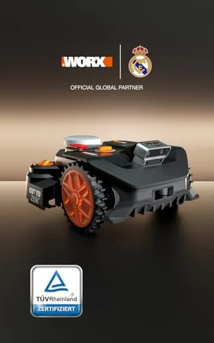 WORX ▫️ Robô cortador de relva Landroid Vision Cloud WR306E 2WD, sem fio perimetral, até 500 m², evasão de obstáculos com IA, navegação VSLAM + RTK Cloud, mapeamento automático, controlo através da aplicação 6