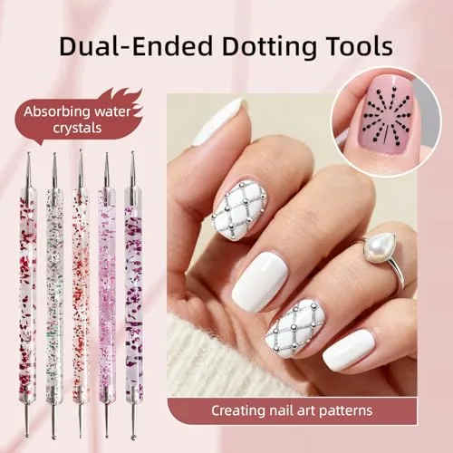 JODSONE ▫️ 32 pincéis profissionais para design de unhas, lápis de desenho para unhas e ferramentas de perfuração com suporte para pincéis de unhas, pincéis de manicure de precisão para principiantes e salões 3