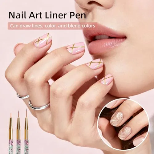 JODSONE ▫️ 32 pincéis profissionais para design de unhas, lápis de desenho para unhas e ferramentas de perfuração com suporte para pincéis de unhas, pincéis de manicure de precisão para principiantes e salões 4