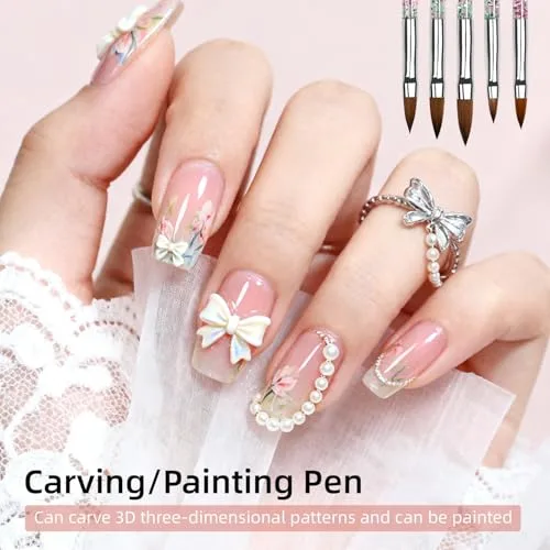 JODSONE ▫️ 32 pincéis profissionais para design de unhas, lápis de desenho para unhas e ferramentas de perfuração com suporte para pincéis de unhas, pincéis de manicure de precisão para principiantes e salões 5