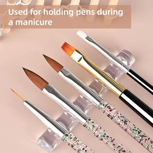 JODSONE ▫️ 32 pincéis profissionais para design de unhas, lápis de desenho para unhas e ferramentas de perfuração com suporte para pincéis de unhas, pincéis de manicure de precisão para principiantes e salões 7