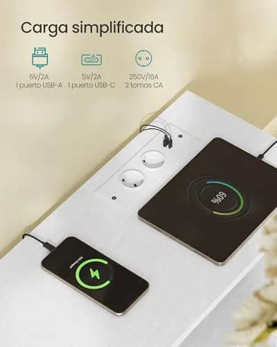 SONGMICS ▫️ Cómoda para quarto, 5 gavetas, iluminação LED ajustável 4