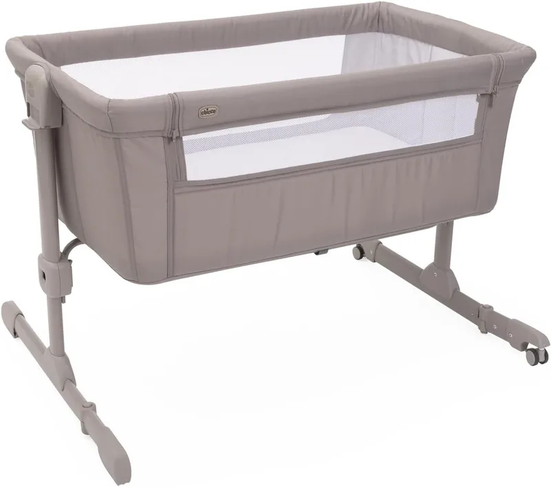Chicco ▫️ Next2Me Essential Co-Sleeping Crib, berço para dormir em conjunto, compatível com diferentes camas, altura ajustável, boa circulação de ar, colchão e saco incluídos, 0-6 meses, bege