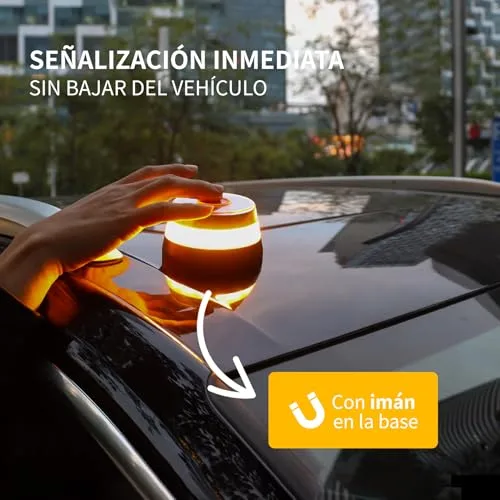 Aourow ▫️ V16 Conectado – Luz de Emergência para Automóvel Homologada pela DGT, com cartão SIM da Telefónica e dados móveis, baliza V16 homologada pela DGT com geolocalizador 3.0 + capa e acessórios para automóvel, V16 com geolocalização 3