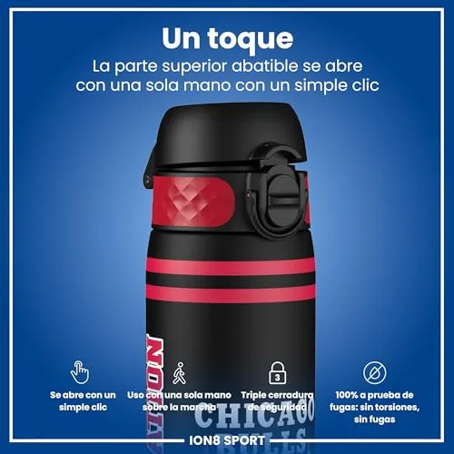 ion8 ▫️ NBA Garrafa à prova de fugas, fácil de abrir, fecho seguro, pega de transporte, lavável na máquina de lavar louça, aço inoxidável, ideal para desporto 3