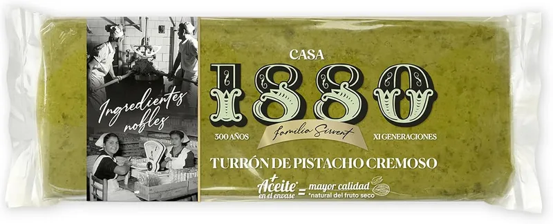 1880 ▫️ Turrón Cremoso de Pistácio – Qualidade Suprema – Tableta de 230 g