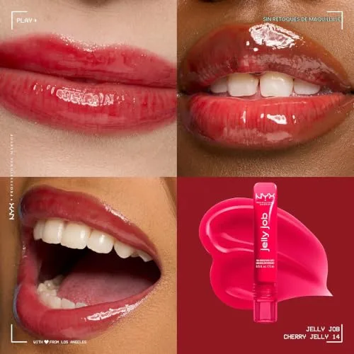 NYX PROFESSIONAL MAKEUP ▫️ Jelly Job, Brilho Labial, Lábios com Volume e Brilho Intenso, Tom: Cherry Jelly 2