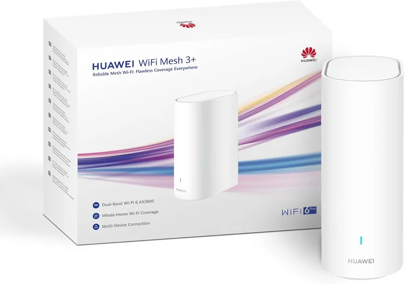 HUAWEI ▫️ Router Wi-Fi WiFi Mesh 3+ 6 AX3000 de banda dupla, Wi-Fi para toda a casa, mais de 250 ligações de dispositivos, roaming contínuo, penetração na parede, controlo parental, 42 meses de garantia, branco
