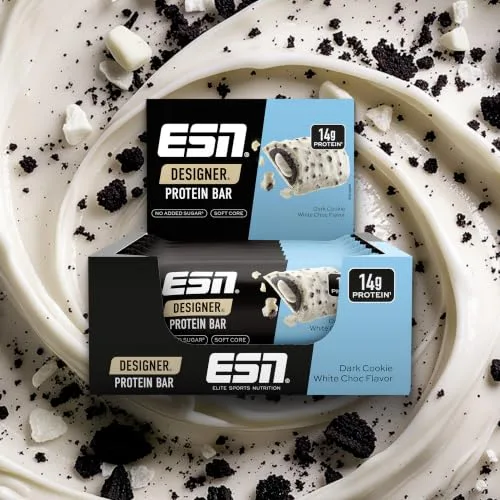 ESN ▫️ Designer Bar Box, Bolacha escura com chocolate branco, 12 x 45 g 2