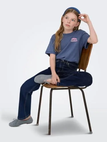 ONLY ▫️ Girl Jeans de perna larga Kogjuicy, cintura média, corte largo - Calças de ganga de perna larga para menina KOGJUICY, cintura média, corte largo, calças de ganga para mulher 5