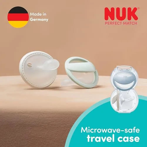 NUK ▫️ Perfect Match – Chupeta para bebés dos 0 aos 6 meses, adequada para a amamentação, chupeta ortodôntica, aceitação por 95% dos bebés, verde e azul, 2 unidades 7
