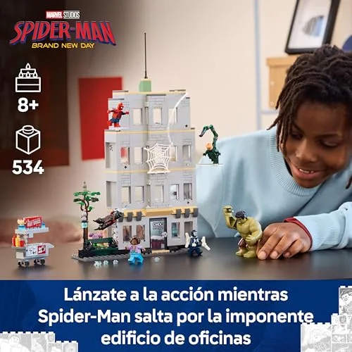 LEGO ▫️ Marvel Spider-Man vs. Hulk: Confronto Épico - Brinquedo interativo com escritório de 4 andares, figura de ação de super-herói, 5 minifiguras, incluindo o Escorpião - Presente para crianças a partir dos 8 anos - 76350 2