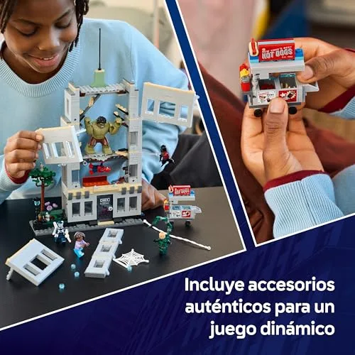 LEGO ▫️ Marvel Spider-Man vs. Hulk: Confronto Épico - Brinquedo interativo com escritório de 4 andares, figura de ação de super-herói, 5 minifiguras, incluindo o Escorpião - Presente para crianças a partir dos 8 anos - 76350 4