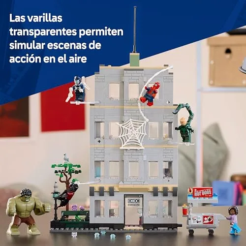 LEGO ▫️ Marvel Spider-Man vs. Hulk: Confronto Épico - Brinquedo interativo com escritório de 4 andares, figura de ação de super-herói, 5 minifiguras, incluindo o Escorpião - Presente para crianças a partir dos 8 anos - 76350 6
