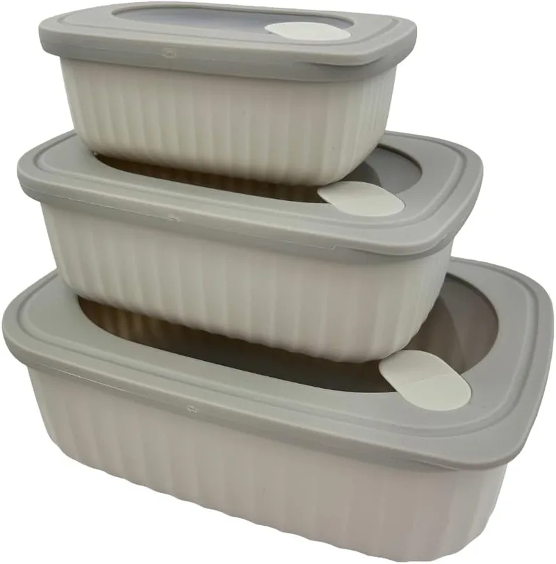 NERTHUS ▫️ FIH 1651 conjunto de recipientes herméticos com válvula de 380 ml, 850 ml e 1600 ml, adequados para micro-ondas, máquina de lavar louça, congelador e conservação de alimentos