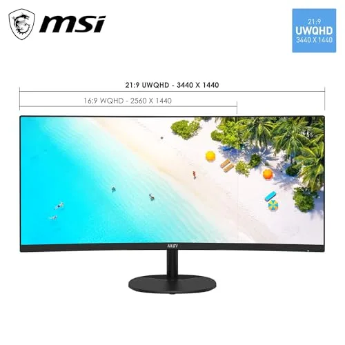 MSI ▫️ Pro MP341CQ E12 - Ecrã Curvo Profissional (34", UWQHD) 2