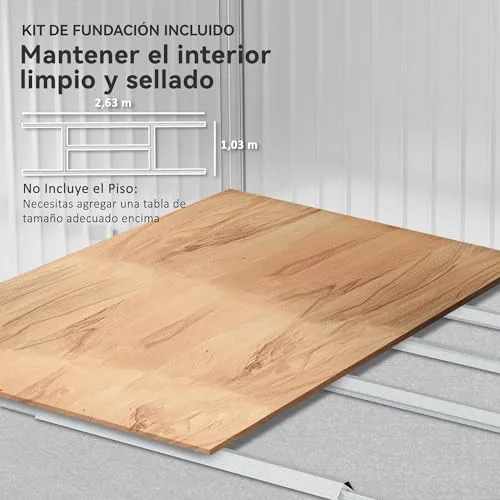 Outsunny ▫️ Casinha de Jardim para Exterior 4,9 m² 277 x 195 x 192 cm Cinza Claro 5