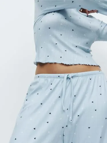 Marks & Spencer ▫️ Conjunto de pijama Pointelle estampado para mulher, corte normal, cintura elástica, com elasticidade 4
