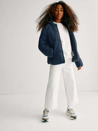 Marks & Spencer ▫️ Casaco acolchoado de espessura média com capuz para meninos e meninas, unissexo, corte normal 3