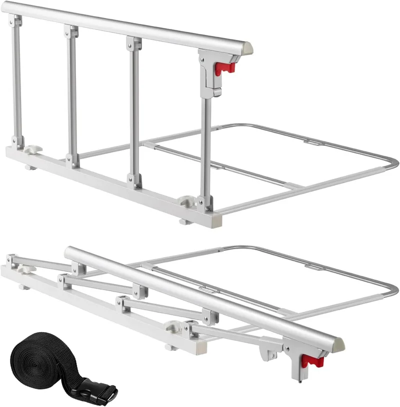 VEVOR ▫️ Grade de cama dobrável para idosos 97 cm, com correia de retenção, proteção contra quedas e proteção de extremidades, compatível com camas king, queen, duplas e individuais