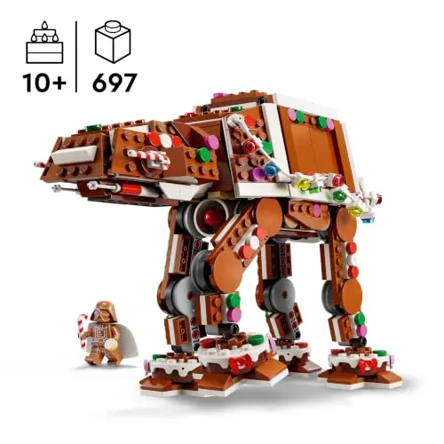 LEGO ▫️ Star Wars 40806 AT-AT de gengibre – Kit de artesanato de Natal – Minifigura do Darth Vader e sabre de laser – Decoração natalícia – Presente para crianças a partir dos 10 anos 2