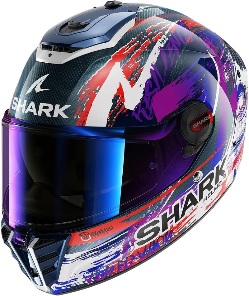 Shark ▫️ Capacete Integral de Moto SPARTAN RS CARBON ZARCO SIGNATURE Carbon White Violet DWV, L