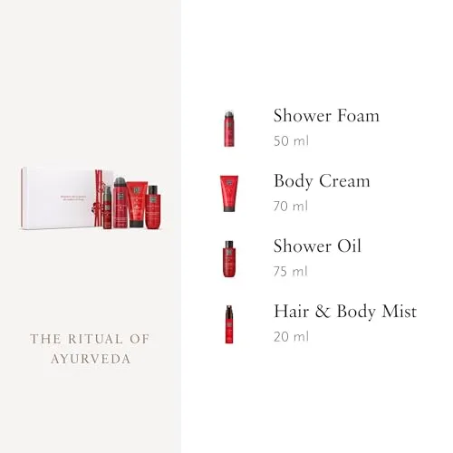 RITUALS ▫️ Conjunto de presente «O Ritual do Ayurveda», tamanho pequeno, caixa de presente com produtos de higiene pessoal com óleo de rosa indiana e amêndoas doces | Fragrância equilibrada 3