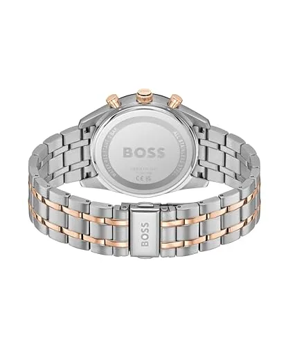 BOSS ▫️ Relógio analógico multifunções de quartzo para homem, coleção TOURMASTER - Disponível na versão com bracelete em aço inoxidável ou em pele 3