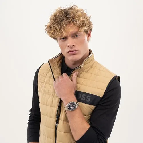 BOSS ▫️ Relógio analógico multifunções de quartzo para homem, coleção TOURMASTER - Disponível na versão com bracelete em aço inoxidável ou em pele 5