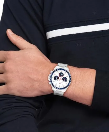 Tommy Hilfiger ▫️ Relógio cronógrafo para homem, coleção Clark, com bracelete em aço inoxidável prateado - 1792238 4